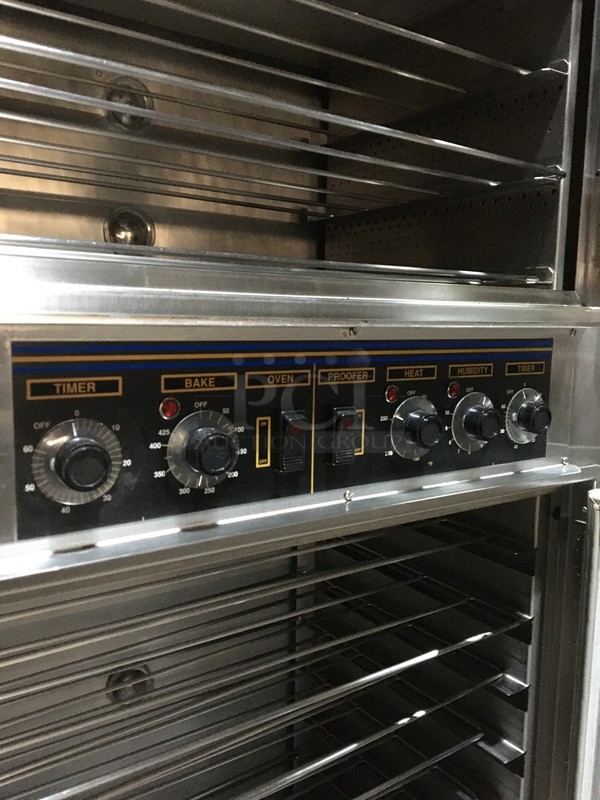 GREAT! Nuvu Double Deck Convection Oven/Proofer Combo! With View Through Doors! All Stainless Steel! Model SUB123 Serial 00324019030400010001! 208V 3+N Phase! On Commercial Casters! - Image 10 of 12