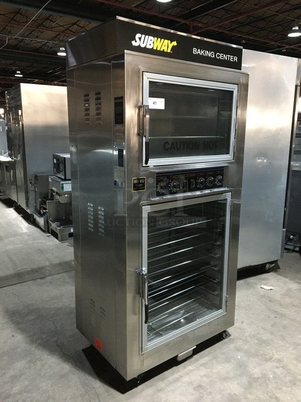GREAT! Nuvu Double Deck Convection Oven/Proofer Combo! With View Through Doors! All Stainless Steel! Model SUB123 Serial 00324019030400010001! 208V 3+N Phase! On Commercial Casters! - Image 11 of 12