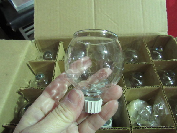 One Box Of 20 NEW Peg Clear Glass Votive Cups.
