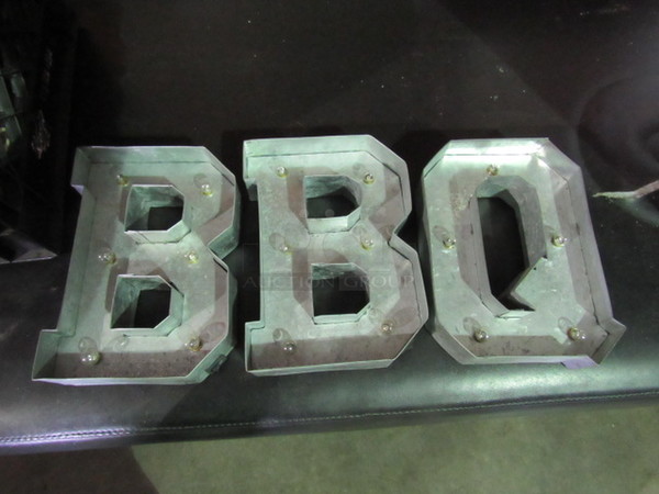 Battery Operated Metal Letter. 3XBID. BBQ  