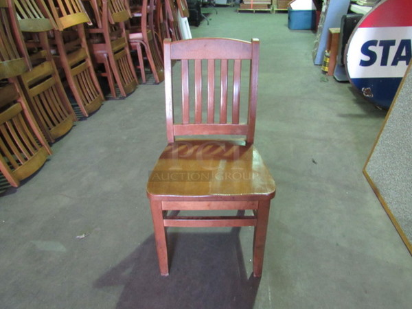 Wooden Chair In A Light Color  Finish. 5XBID.