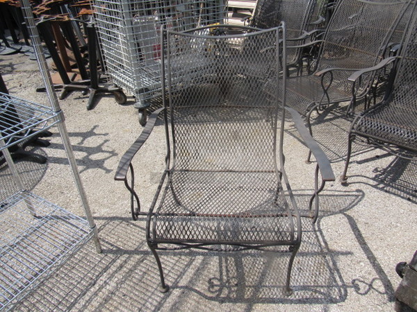 Black Metal Patio Chair. 2XBID.