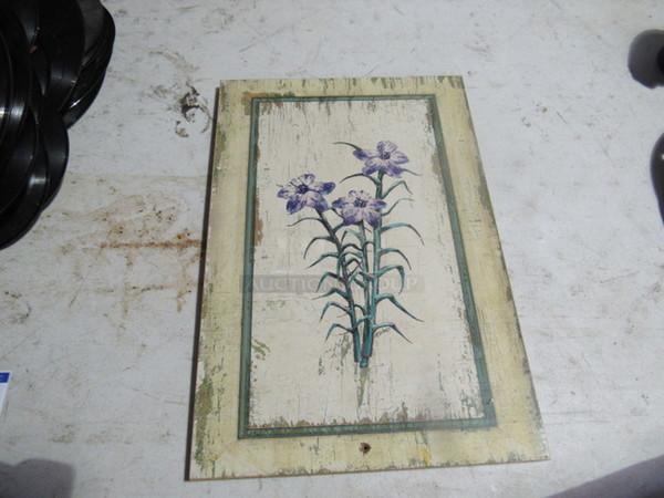 One 12.5X18.5 Wooden Flower Plaque/Picture.