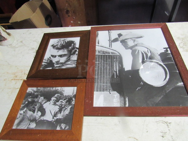Assorted James Dean Framed Pics. 3XBID.