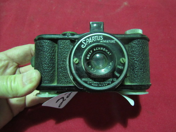 One Vintage Spartus Miniature 50mm Camera.
