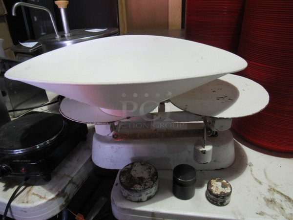 One Edlund Bakers Scale With Bowl And Weights. #BDS. 