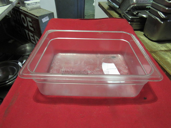 One 1/2 Size 4 Inch Deep Food Storage Container.