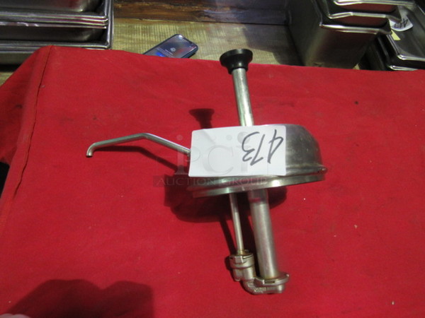 One Stainless Steel Condiment Pump.