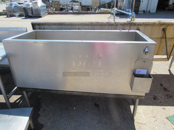 One Stainless Steel Ice Down Beer Well With Cap Opener And Cap Catcher. 60X32X48