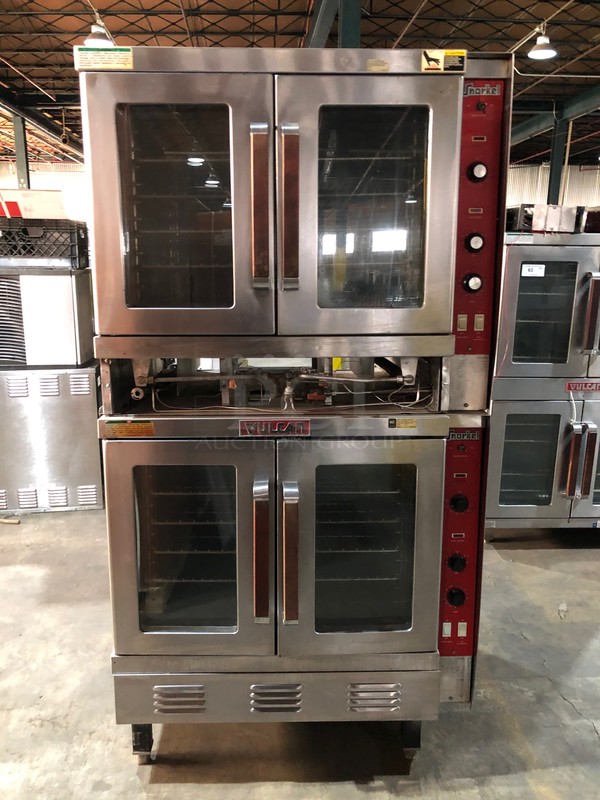 Vulcan Snorkel Commercial Natural Gas Powered Double Convection Oven! With View Through Doors! All Stainless Steel! Model SG1010B Serial 481026473TP! On Legs! 2 X Your Bid! Makes One Unit!