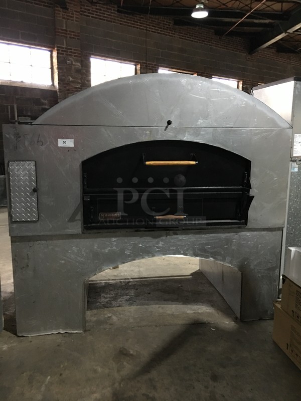 BEAUTIFUL! Marsal Natural Gas Powered Round Top Pizza Oven! With Baking Stones! All Stainless Steel! Model MB60 Serial 866! Working When Removed!