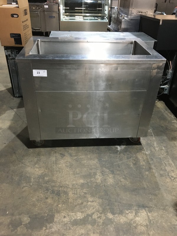 All Stainless Steel Refrigerated Cold Pan! With Underneath Storage Space! On Commercial Casters!