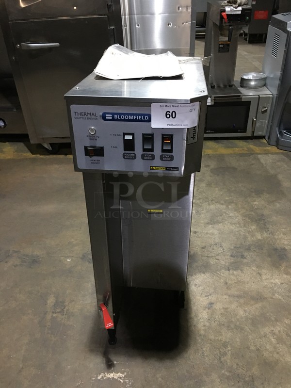 Bloomfield Commercial Countertop Coffee Brewing Machine! With Hot Water Dispenser! All Stainless Steel! Model 8795 Serial ATHB0315A0022! 120/240V 1Phase! On Legs!