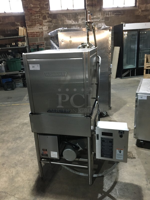 Hobart Commercial Heavy Duty Pass Through Dishwasher! All Stainless Steel! Model AM14 Serial 231022900! 200/230V 3Phase! On Legs!