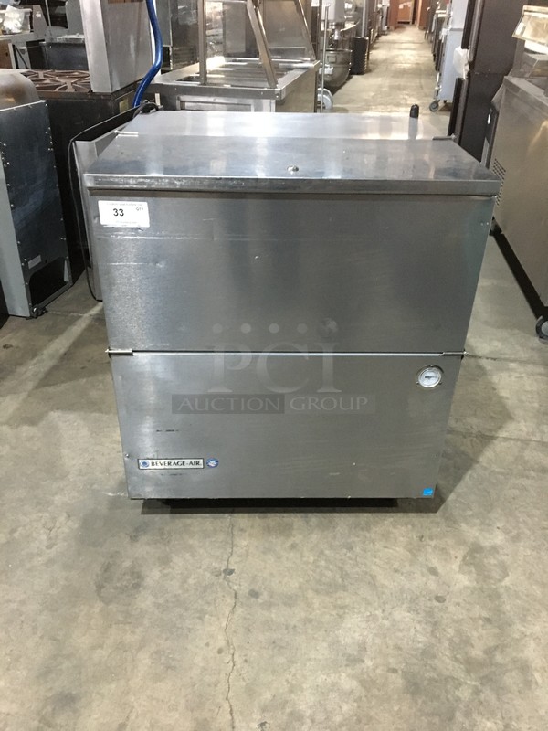 Beverage Air Commercial Milk Cooler! All Stainless Steel! With Poly Coated Racks! Model SM34NS Serial 9802251! 115V 1Phase! On Commercial Casters!