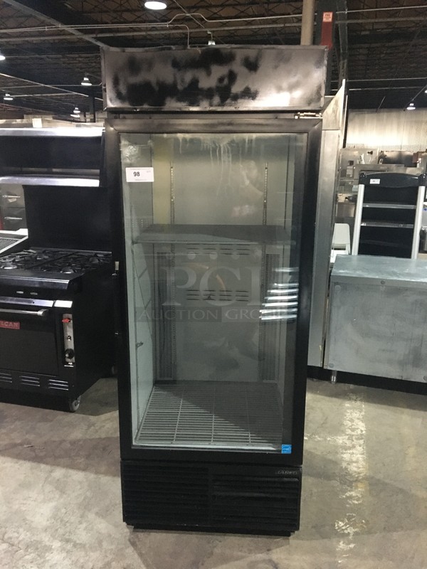 Habco Commercial Single Door Reach In Refrigerator Merchandiser! With Poly Coated Racks! Model ESM28 Serial 28050133! 115V 1Phase!