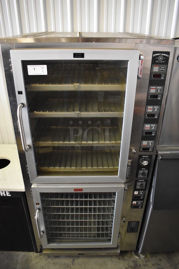 BEAUTIFUL! 2016 Piper Products Model OP-4-JJ-D Stainless Steel Commercial Electric Powered Oven Proofer on Commercial Casters. 120/208 Volts, 3 Phase. 36x36x74