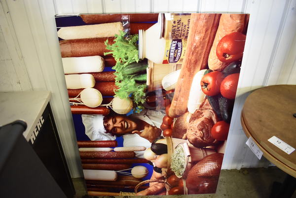 Picture of Various Meat, Bread and Tomatoes. 48x1x36