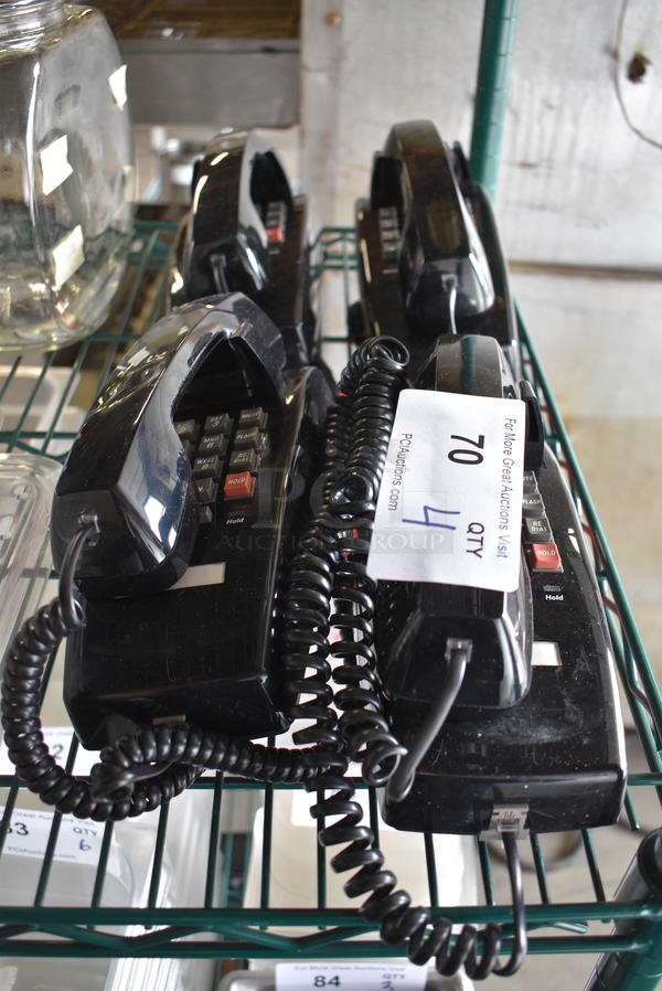 4 Wall Mount Corded Telephones. 4x9x4.5. 4 Times Your Bid!