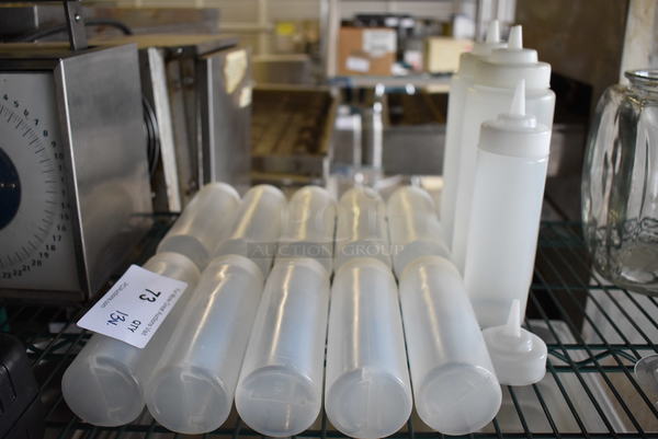 13 Poly Condiment Bottles. Includes 2.5x2.5x8. 13 Times Your Bid!