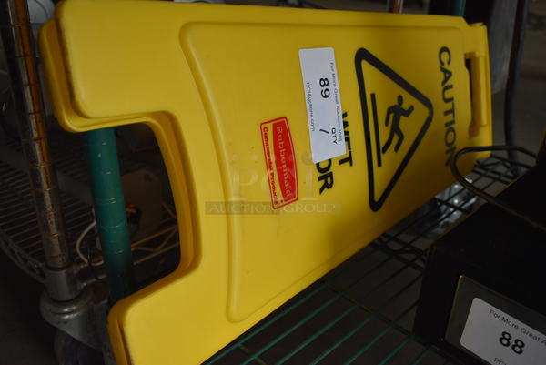 Rubbermaid Yellow Poly Wet Floor Caution Sign. 11x1x26