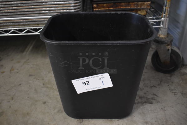 Black Poly Trash Can. 11.5x8x12