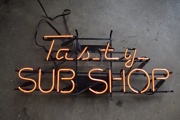 Tasty Sub Shop Neon Sign. 34x6x15 Buyer Must Pick Up - We Will Not Ship This Item. Tested and Working!