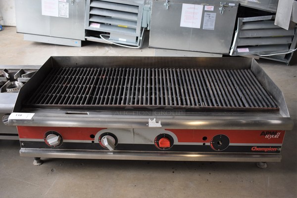 NICE! APW Wyott Champion Stainless Steel Commercial Countertop Gas Powered Charbroiler. 48x27x15