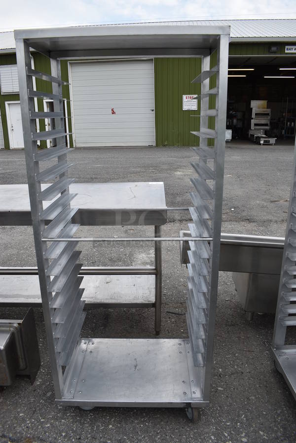 Metal Commercial Pan Transport Rack on Commercial Casters. 29x19x68