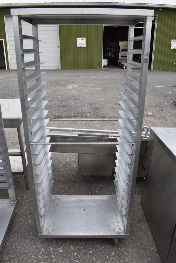 Metal Commercial Pan Transport Rack on Commercial Casters. 29x19x68