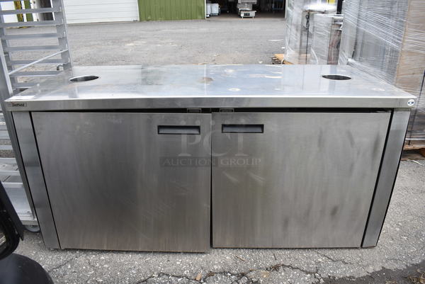 Stainless Steel Commercial Counter w/ 2 Doors. 71x31.5x35