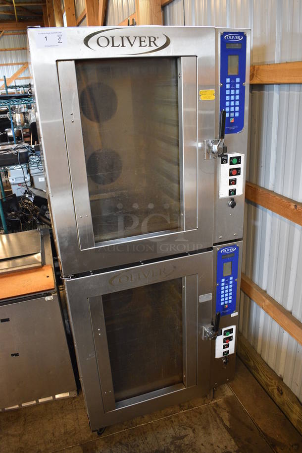 2 FANTASTIC! Oliver Model 690-NC3 Stainless Steel Commercial Electric Powered Convection Ovens on Commercial Casters. 208 Volts, 3 Phase. 33x45x78. 2 Times Your Bid! Unit Was Working When Removed - Image 2 of 8