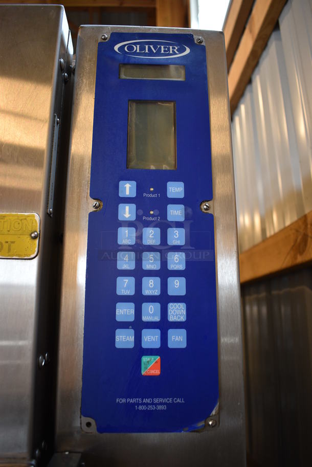 2 FANTASTIC! Oliver Model 690-NC3 Stainless Steel Commercial Electric Powered Convection Ovens on Commercial Casters. 208 Volts, 3 Phase. 33x45x78. 2 Times Your Bid! Unit Was Working When Removed - Image 4 of 8