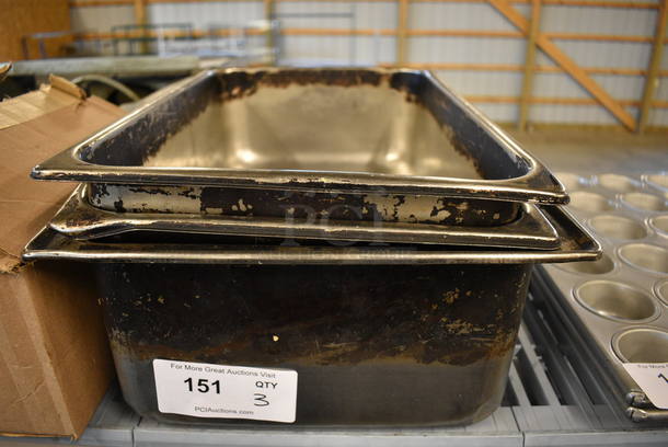 3 Stainless Steel Full Size Drop In Bins. 1/1x6. 3 Times Your Bid! - Image 1 of 4