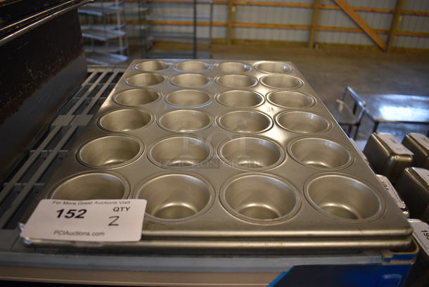 2 Metal 24 Cup Muffin Baking Pans. 14x20.5x1.5. 2 Times Your Bid! - Image 1 of 2