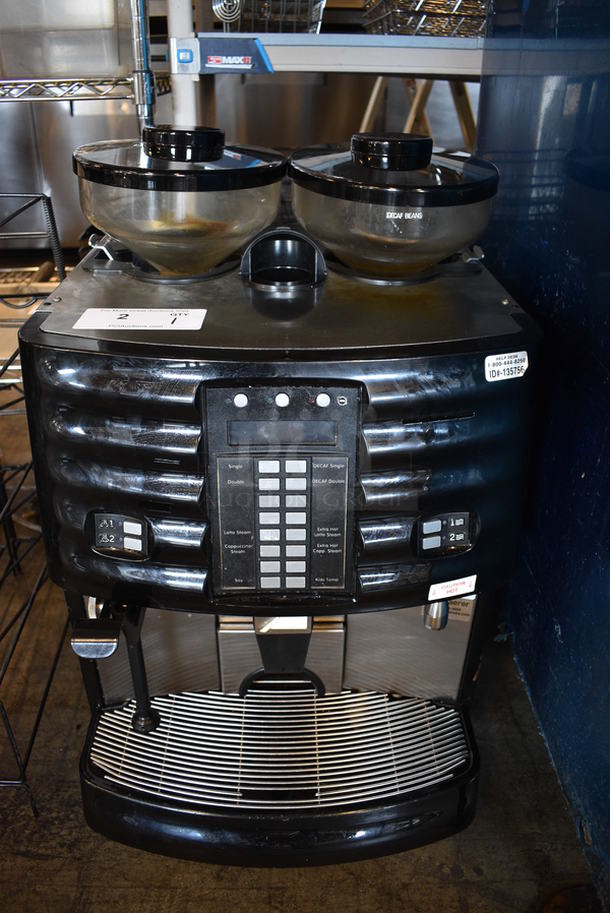 FANTASTIC! Schaerer Model SCA1 Coffee Art Plus Automatic Coffee Machine w/ 2 Hopper Bean Grinders and Steam Wand. 240 Volts, 1 Phase. 17x21x28. Unit Was Working When Removed