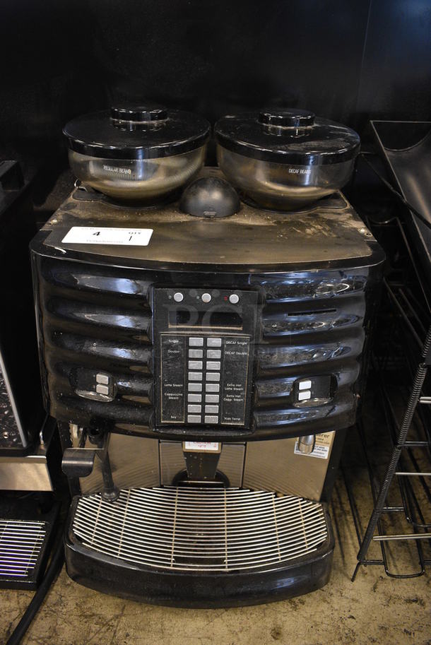 FANTASTIC! Schaerer Model SCA1 Coffee Art Plus Automatic Coffee Machine w/ 2 Hopper Bean Grinders and Steam Wand. 240 Volts, 1 Phase. 17x21x28. Unit Was Working When Removed