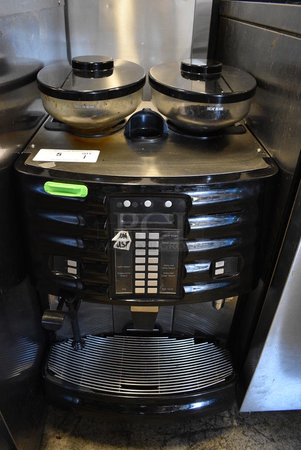 FANTASTIC! Schaerer Model SCA1 Coffee Art Plus Automatic Coffee Machine w/ 2 Hopper Bean Grinders and Steam Wand. 240 Volts, 1 Phase. 17x21x28. Unit Was Working When Removed