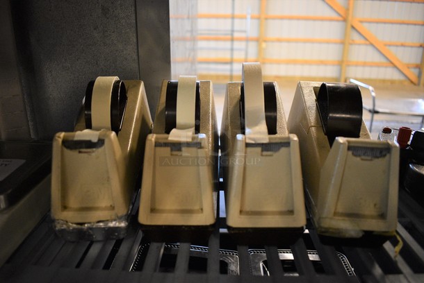 4 Poly Tan 3M Tape Dispensers. 3.5x9.5x4.5. 4 Times Your Bid!