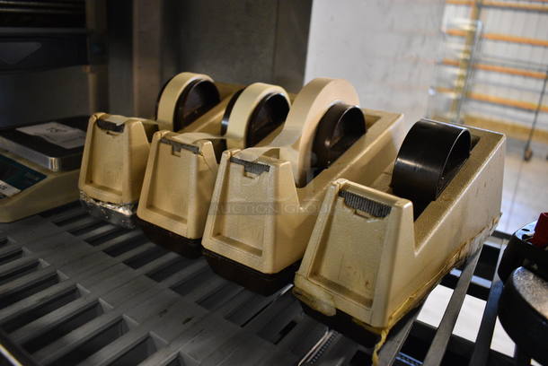 4 Poly Tan 3M Tape Dispensers. 3.5x9.5x4.5. 4 Times Your Bid! - Image 3 of 4