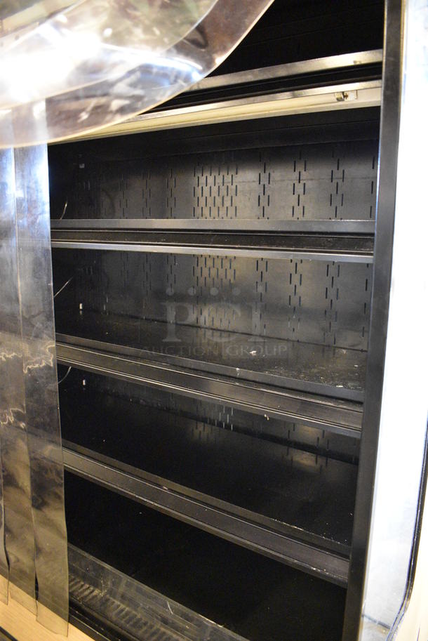 GREAT! Structural Oasis Model B42EW Stainless Steel Commercial Open Grab N Go Merchandiser w/ Metal Shelves and Poly Cooler Strips on Commercial Casters. 120 Volts, 1 Phase. 46x25x83. Unit Was Working When Removed - Image 3 of 5