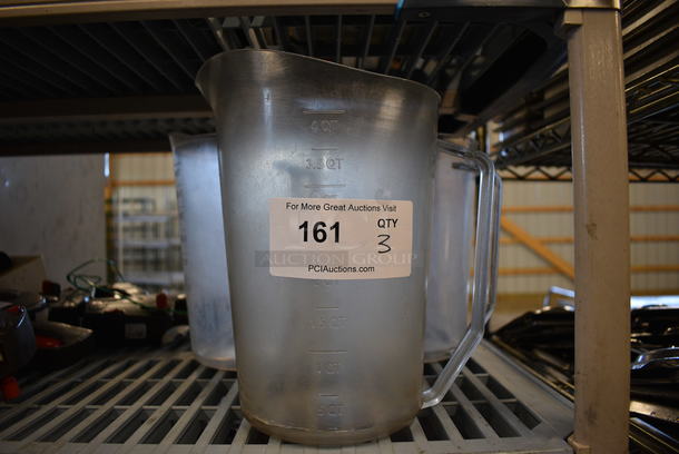 3 Poly Clear Pitchers. 9.5x7x10.5. 3 Times Your Bid! - Image 3 of 3