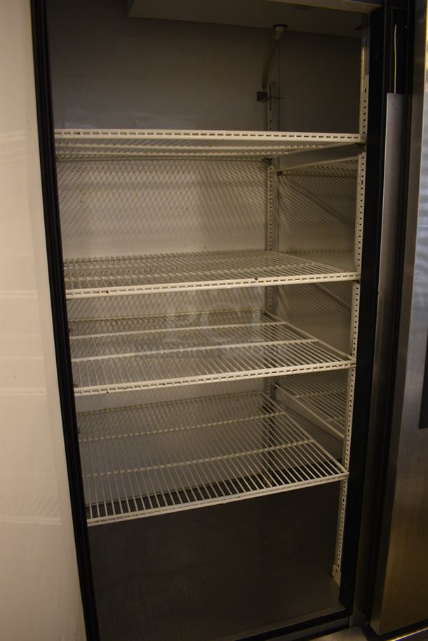 SWEET! 2014 True Model T-49 ENERGY STAR Stainless Steel Commercial 2 Door Reach In Cooler w/ Poly Coated Racks on Commercial Casters. 115 Volts, 1 Phase. 54x30x83. Tested and Working! - Image 3 of 6