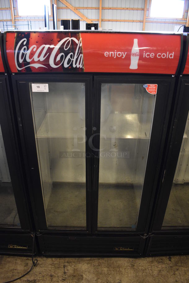 GREAT! 2011 True Model GDM-35EM ENERGY STAR Metal Commercial 2 Door Reach In Cooler Merchandiser. 115 Volts, 1 Phase. 39.5x31x79. Tested and Powers On But Does Not Get Cold - Image 1 of 6