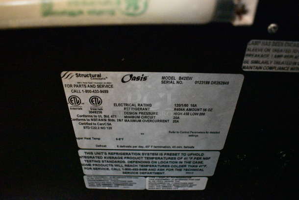 GREAT! Structural Oasis Model B42EW Stainless Steel Commercial Open Grab N Go Merchandiser w/ Metal Shelves and Poly Cooler Strips on Commercial Casters. 120 Volts, 1 Phase. 46x25x83. Unit Was Working When Removed - Image 5 of 5