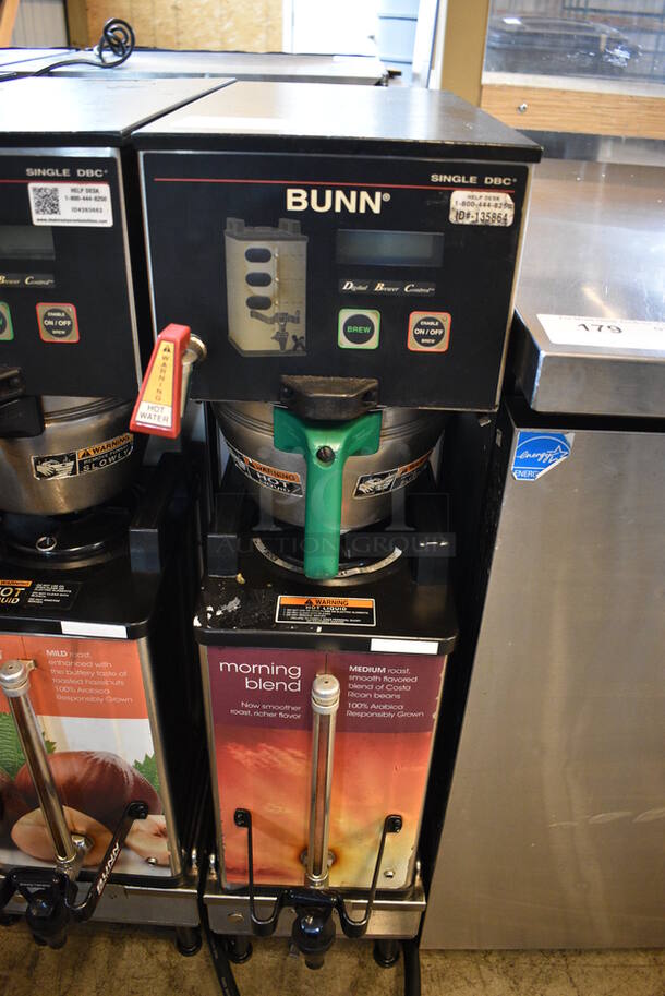 NICE! 2014 Bunn Model SINGLE SH DBC Stainless Steel Commercial Countertop Coffee Machine w/ Hot Water Dispenser, Bunn Coffee Server and Metal Brew Basket. 120/240 Volts, 1 Phase. 9.5x22x36. Unit Was Working When Removed - Image 1 of 5