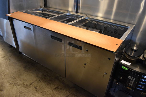 WOW! Delfield Stainless Steel Commercial Prep Table w/ Cutting Board on Commercial Casters. 72x35x36. Tested and Working!