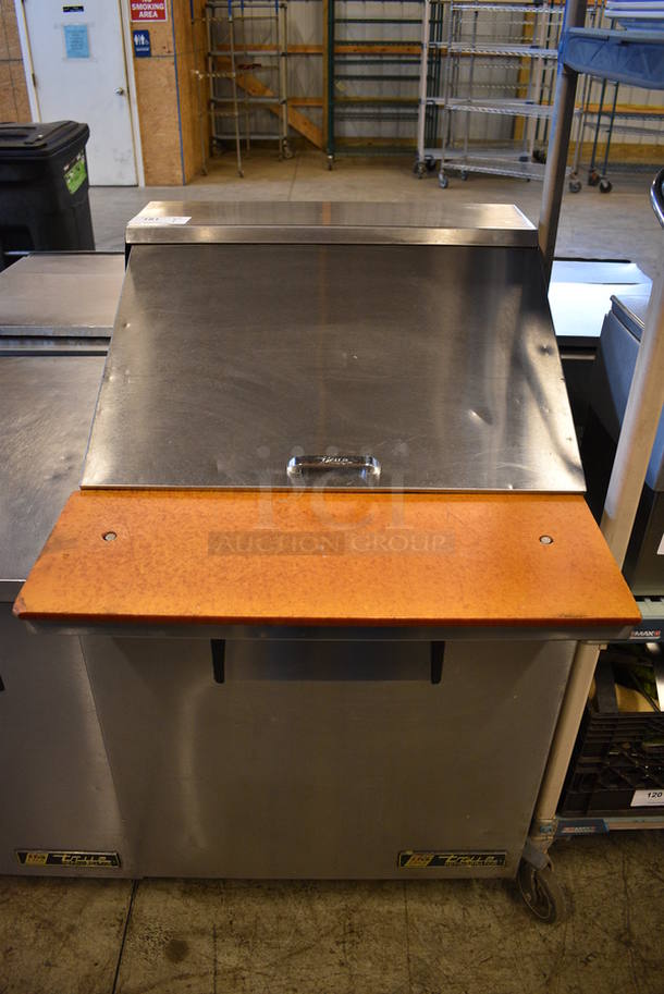SWEET! 2014 True Model TSSU-27-12M-C Stainless Steel Commercial Sandwich Salad Bain Marie Mega Top w/ Cutting Board on Commercial Casters. 115 Volts, 1 Phase. 27.5x35x47. Tested and Working!
