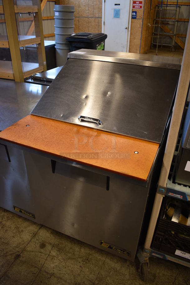 SWEET! 2014 True Model TSSU-27-12M-C Stainless Steel Commercial Sandwich Salad Bain Marie Mega Top w/ Cutting Board on Commercial Casters. 115 Volts, 1 Phase. 27.5x35x47. Tested and Working! - Image 2 of 6