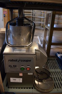 AWESOME! Robot Coupe Model CL52 Series E Stainless Steel Commercial Countertop Food Processor w/ Continuous Feed Head, 2 Blades and Cover. 120 Volts, 1 Phase. 14x12x27. Tested and Working!